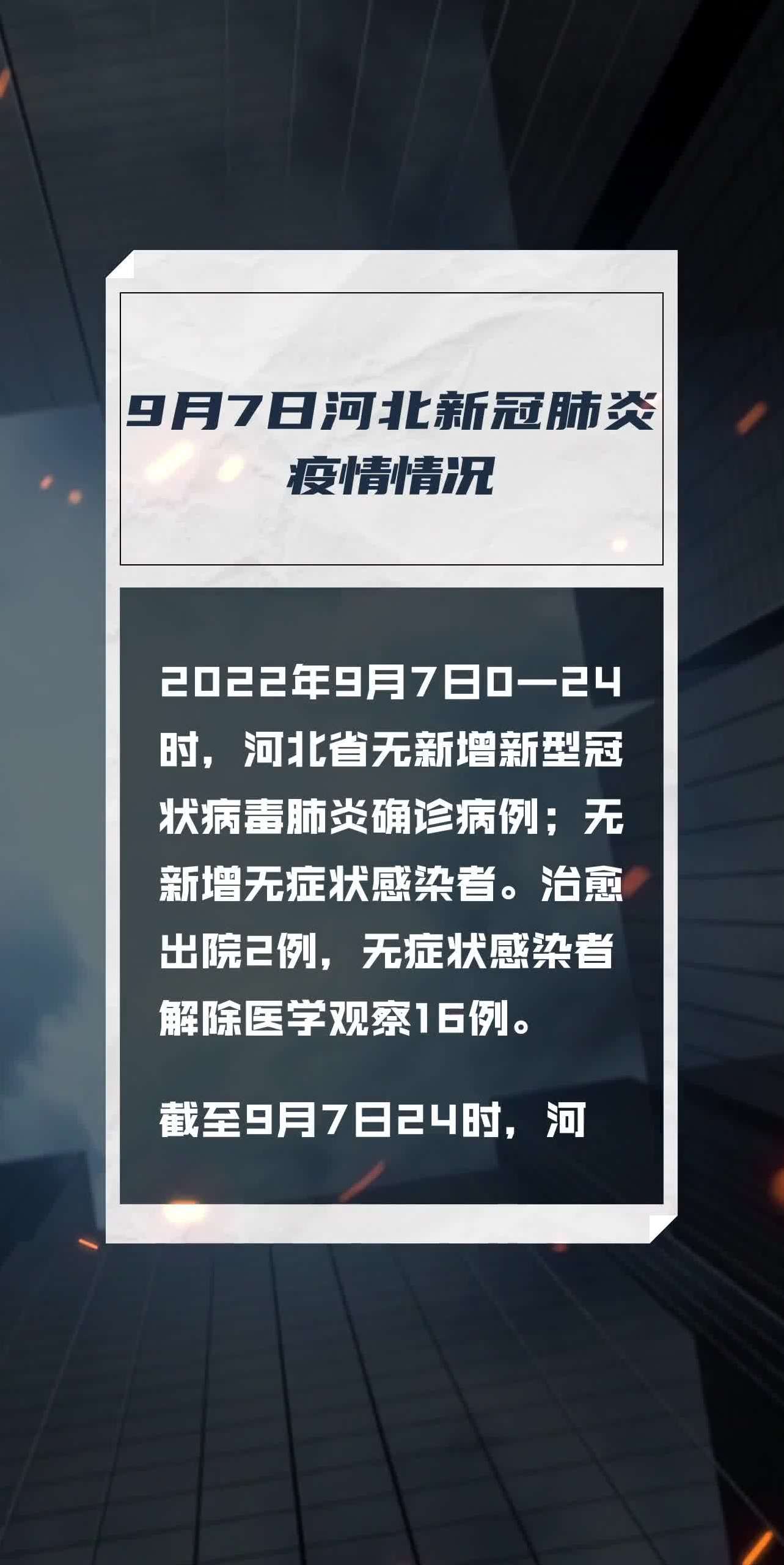 9月7日河北新冠肺炎疫情情况