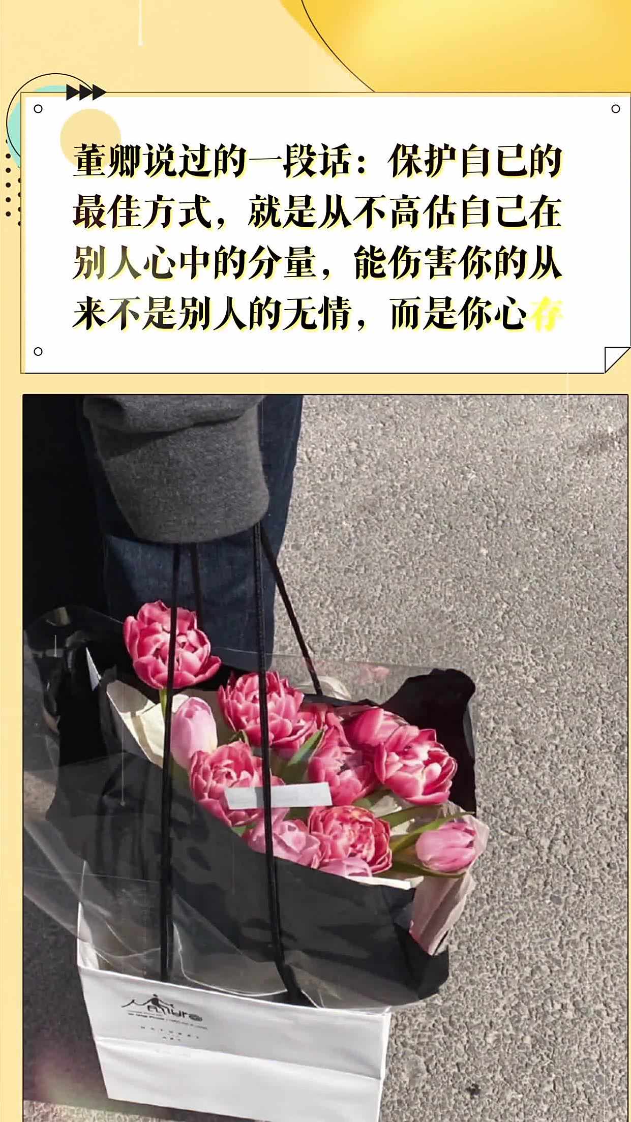 董卿说过的一段话:保护自已的最佳方式,就是从不高估自己在别人心中的