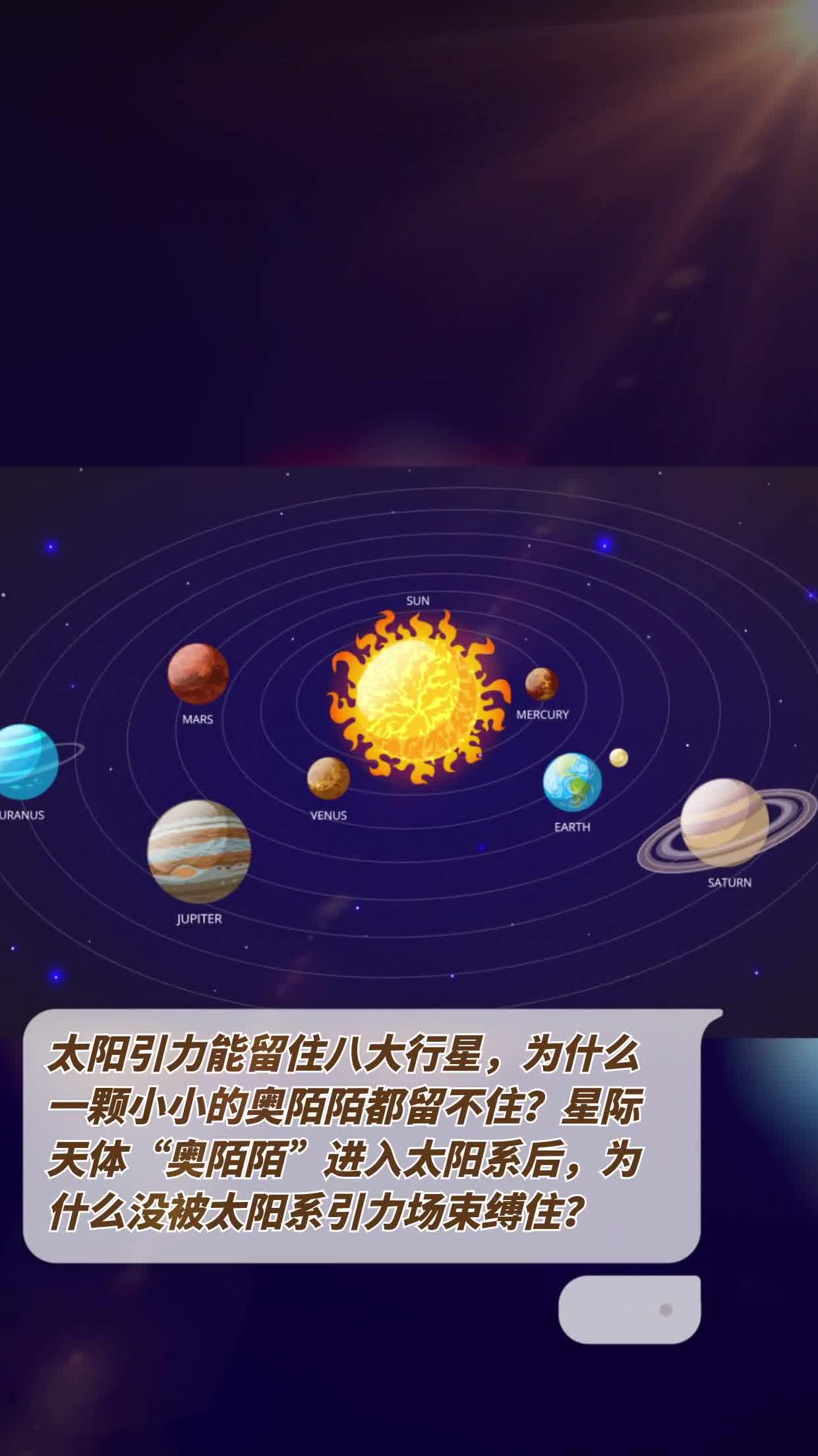 星际天体奥陌陌进入太阳系后,为什么没被太阳系引力场束缚住?