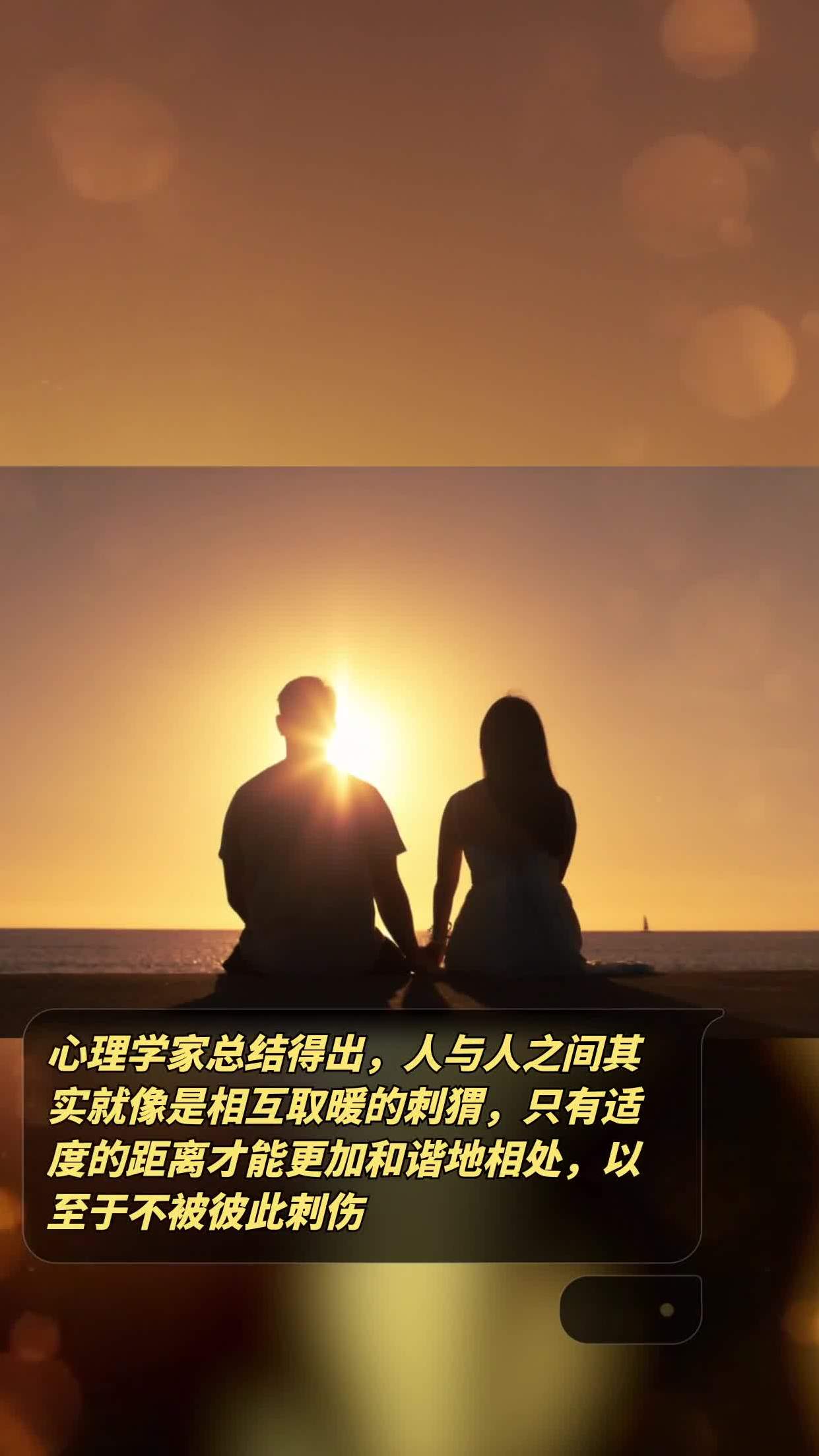 人与人之间其实就像是相互取暖的刺猬,只有适度的距离才能更加和谐地